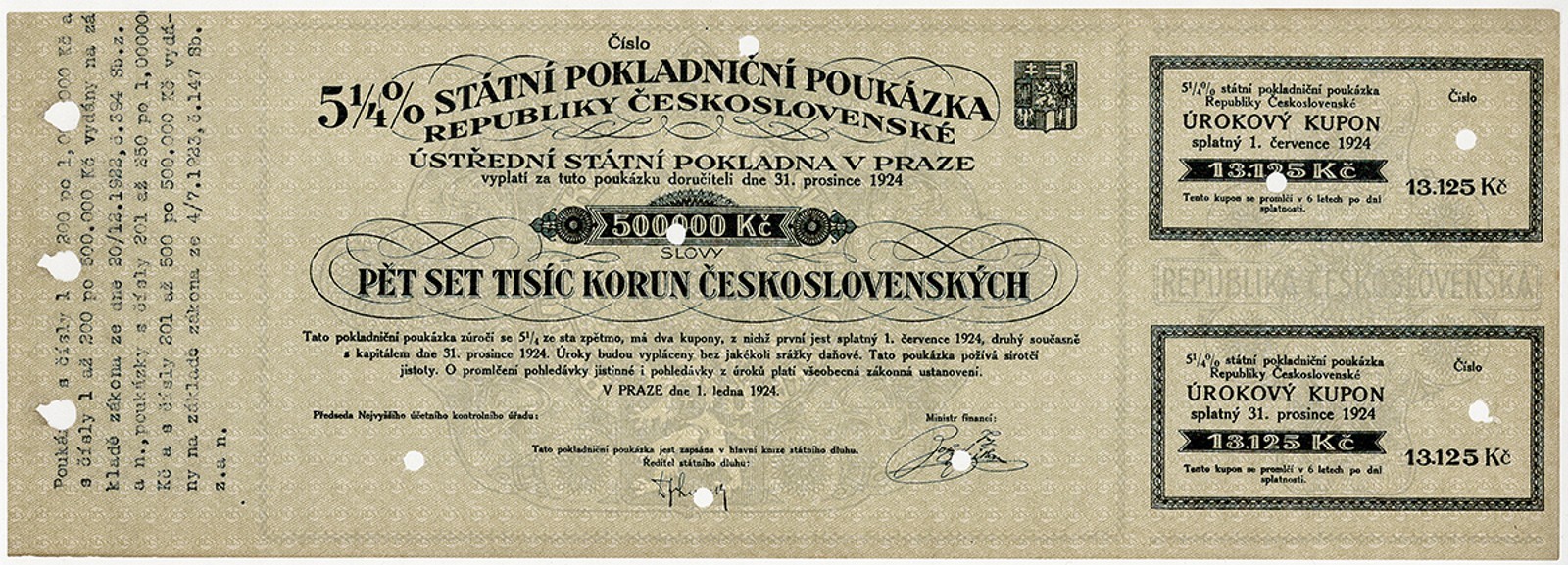 Státní pokladniční poukázky, 1919 - 1939