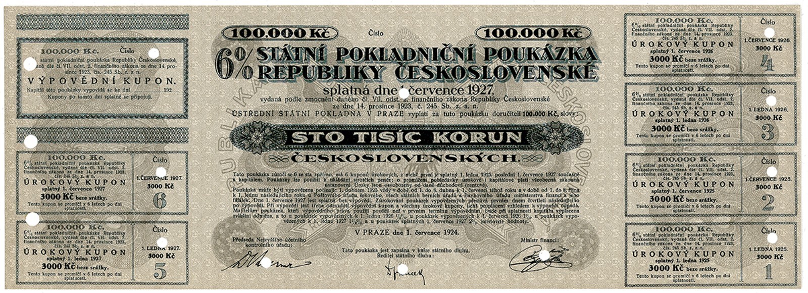 Státní pokladniční poukázky, 1919 - 1939