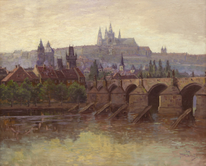 Jaroš Petr - Karlův most a Hradčany od Novotného lávky