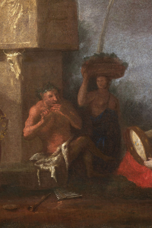 Johann Heinrich Schönfeld (1609-1684) - připisováno - Satyr a Nymfa hrající na hudební nástroje