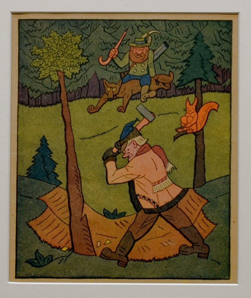 LADA Josef (1887-1957): Myslivec na lišce.