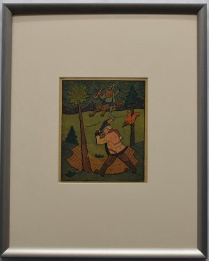 LADA Josef (1887-1957): Myslivec na lišce.