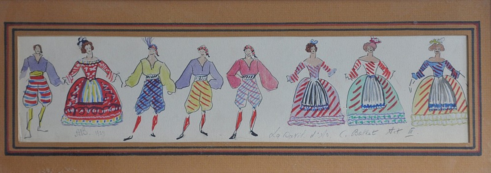 Alexandre Benois - Kostýmní návrhy k baletu Začarovaná Alsina