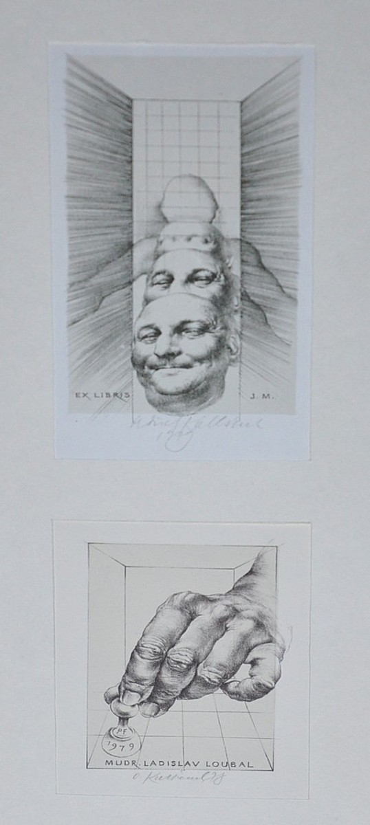 Oldřich Kulhánek - Ex libris J. M., MuDr. Ladislav Loubal