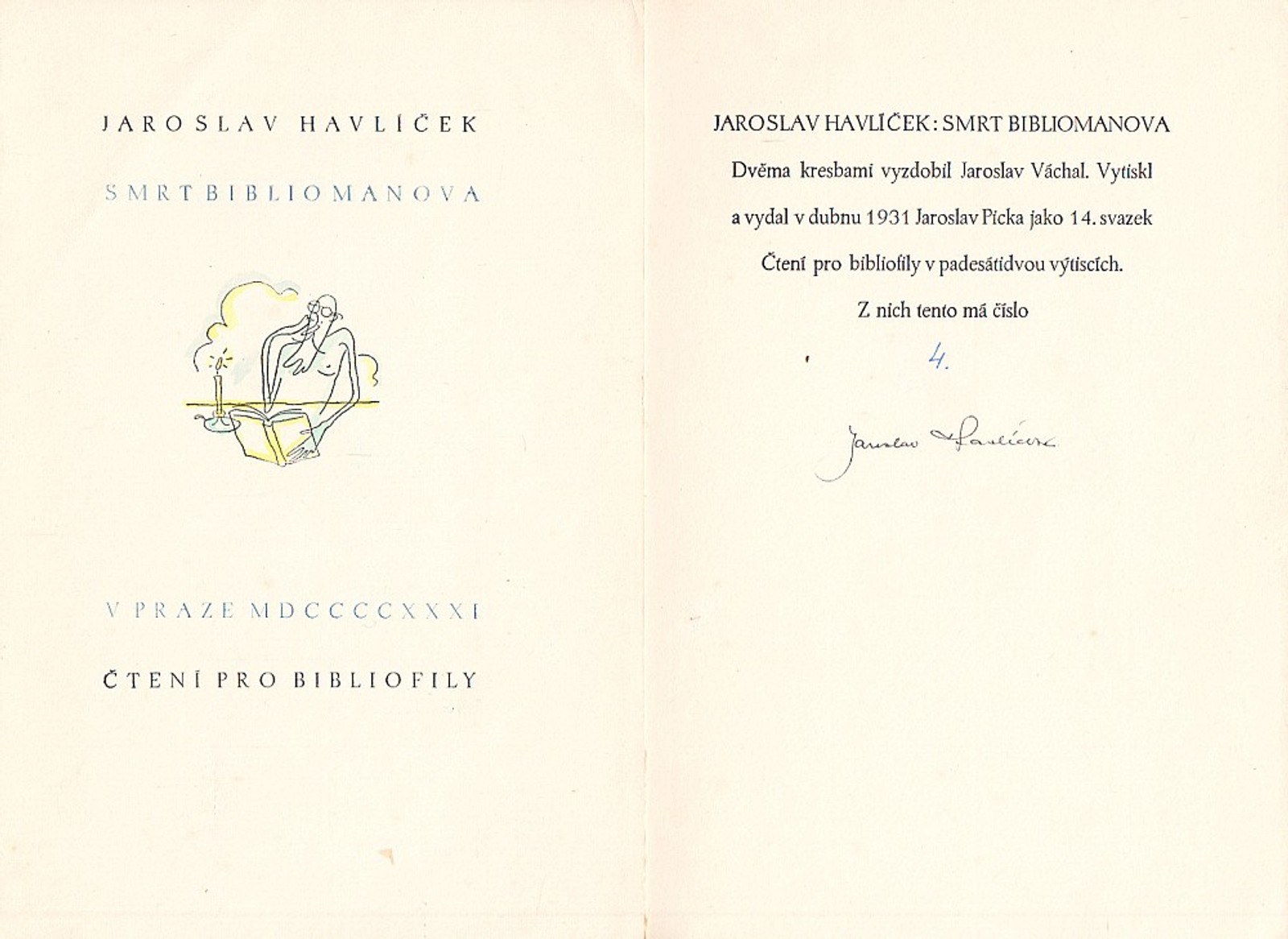 Jaroslav Váchal - Jaroslav Havlíček: Smrt bibliomanova