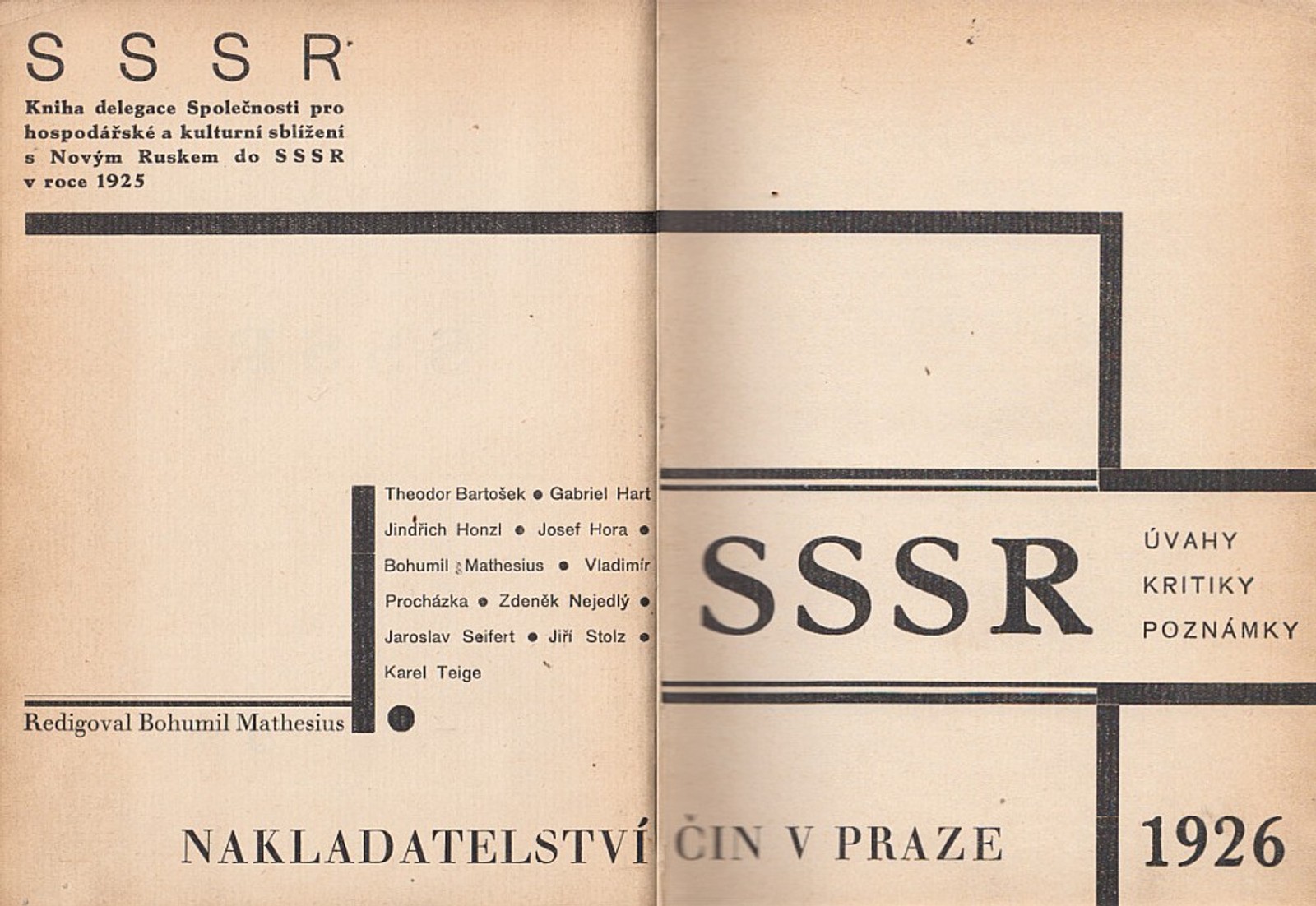 Karel Teige - SSSR - Úvahy * kritiky * poznámky