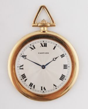 Zlaté kapesní hodinky Cartier zdobené diamanty