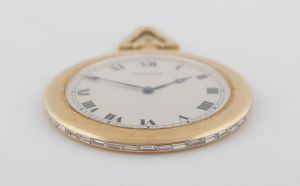 Zlaté kapesní hodinky Cartier zdobené diamanty