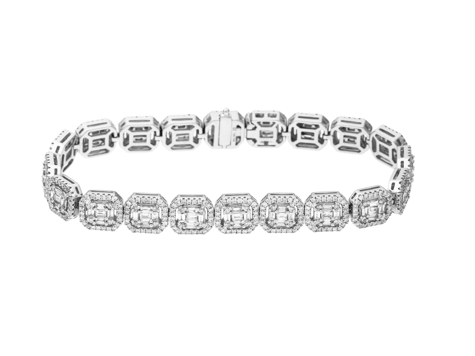Luxusní náramek z bílého zlata s diamanty o délce 18,5cm