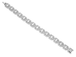 Luxusní náramek z bílého zlata s diamanty o délce 16cm