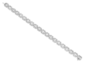 Luxusní náramek z bílého zlata s diamanty o délce 18,5cm