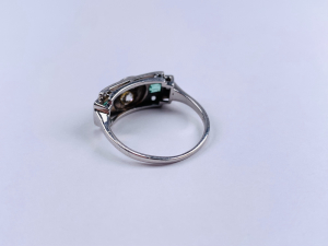 Prsten s diamanty a smaragdy | Art deco