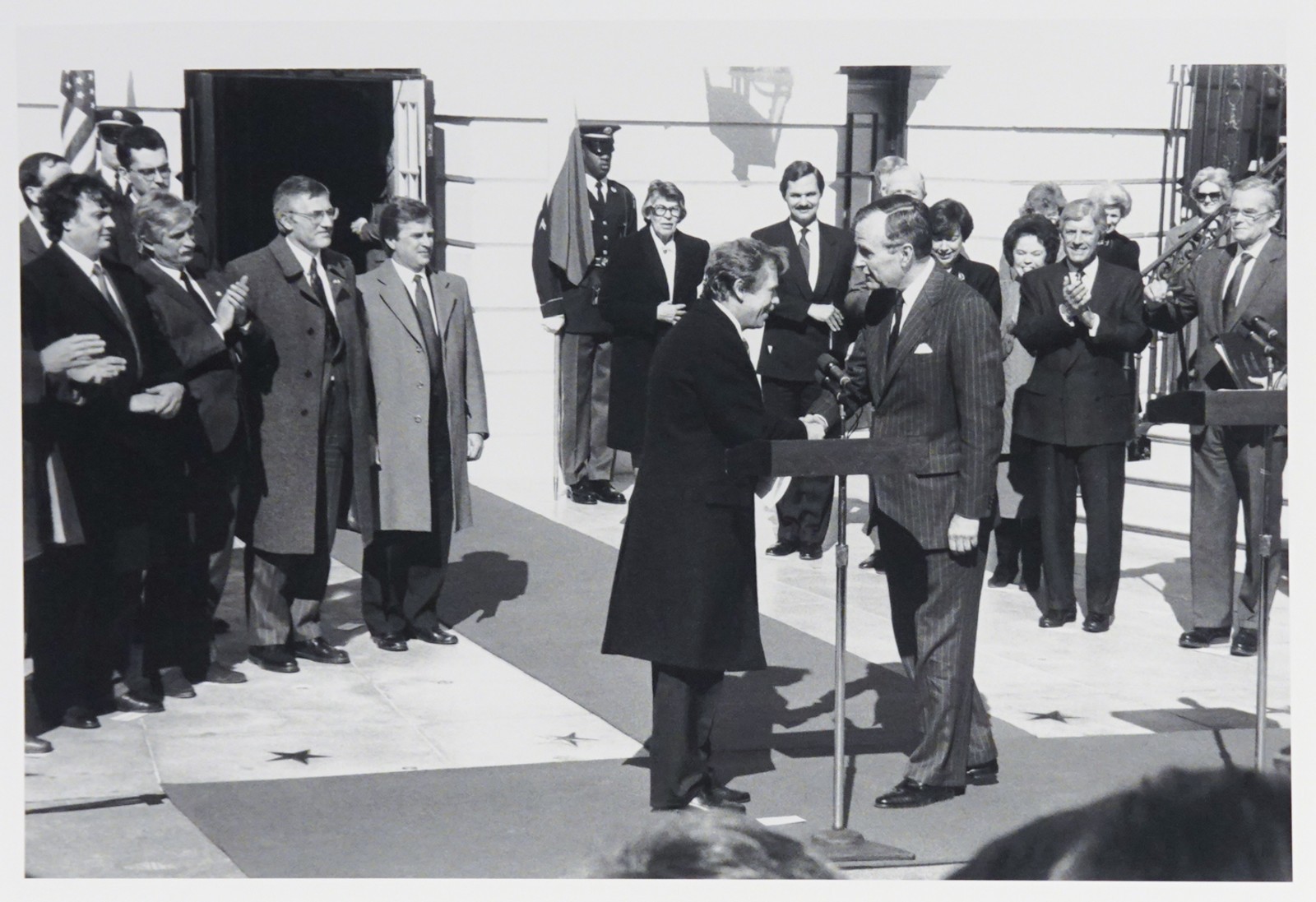 Jan Lukas (1915 - 2006) - Václav Havel v Bílém domě, Washington DC, únor 1990