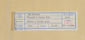 Jan Kreutz (1897 - 1979) - Děvče z Velké n. V