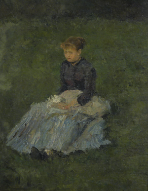 Helena Emingerová / pseudonym A. Holanová (1858 - 1943) - Děvče s kytičkou lučního kvítí