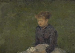 Helena Emingerová / pseudonym A. Holanová (1858 - 1943) - Děvče s kytičkou lučního kvítí