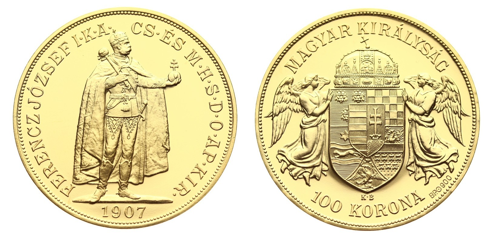Rakousko Uhersko zlatá 100 Koruna 1907 K.B. stojící císař Novoražba