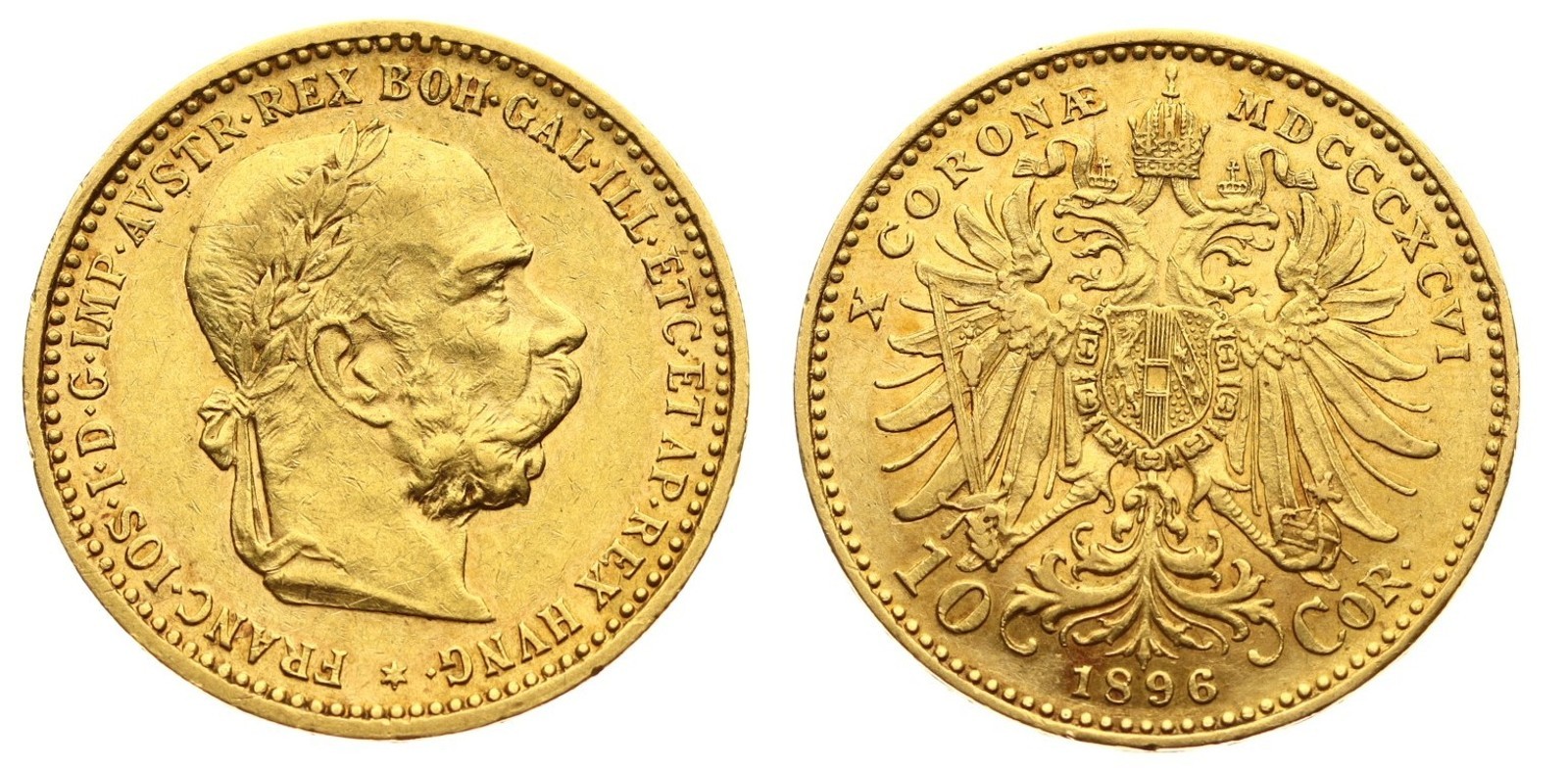 Rakousko Uhersko zlatá 10 Koruna 1896 rakouská