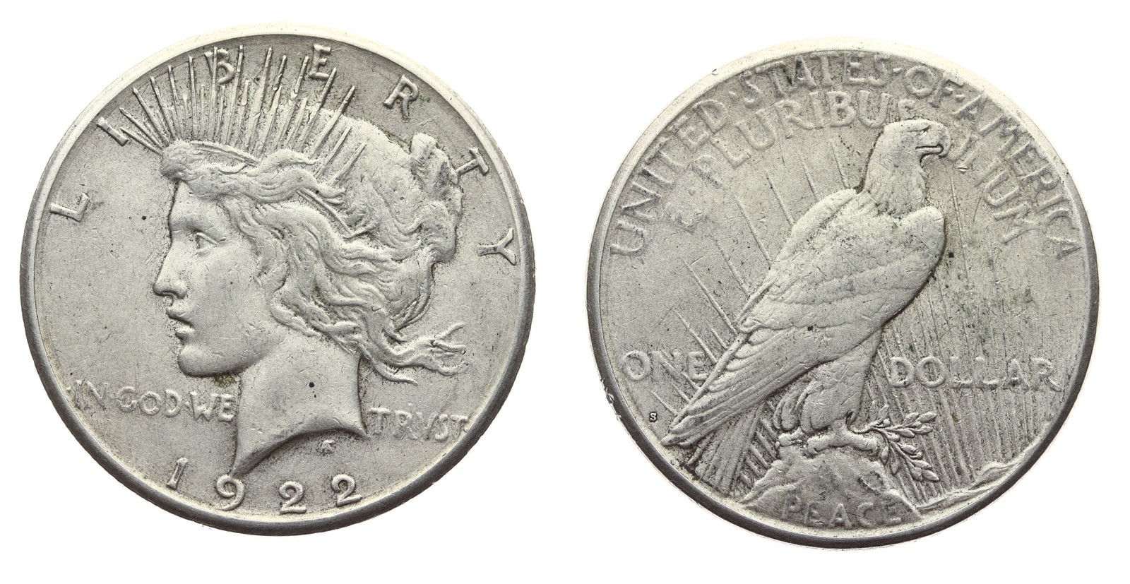 Stříbrná mince 1 dolar Mírový 1922 S
