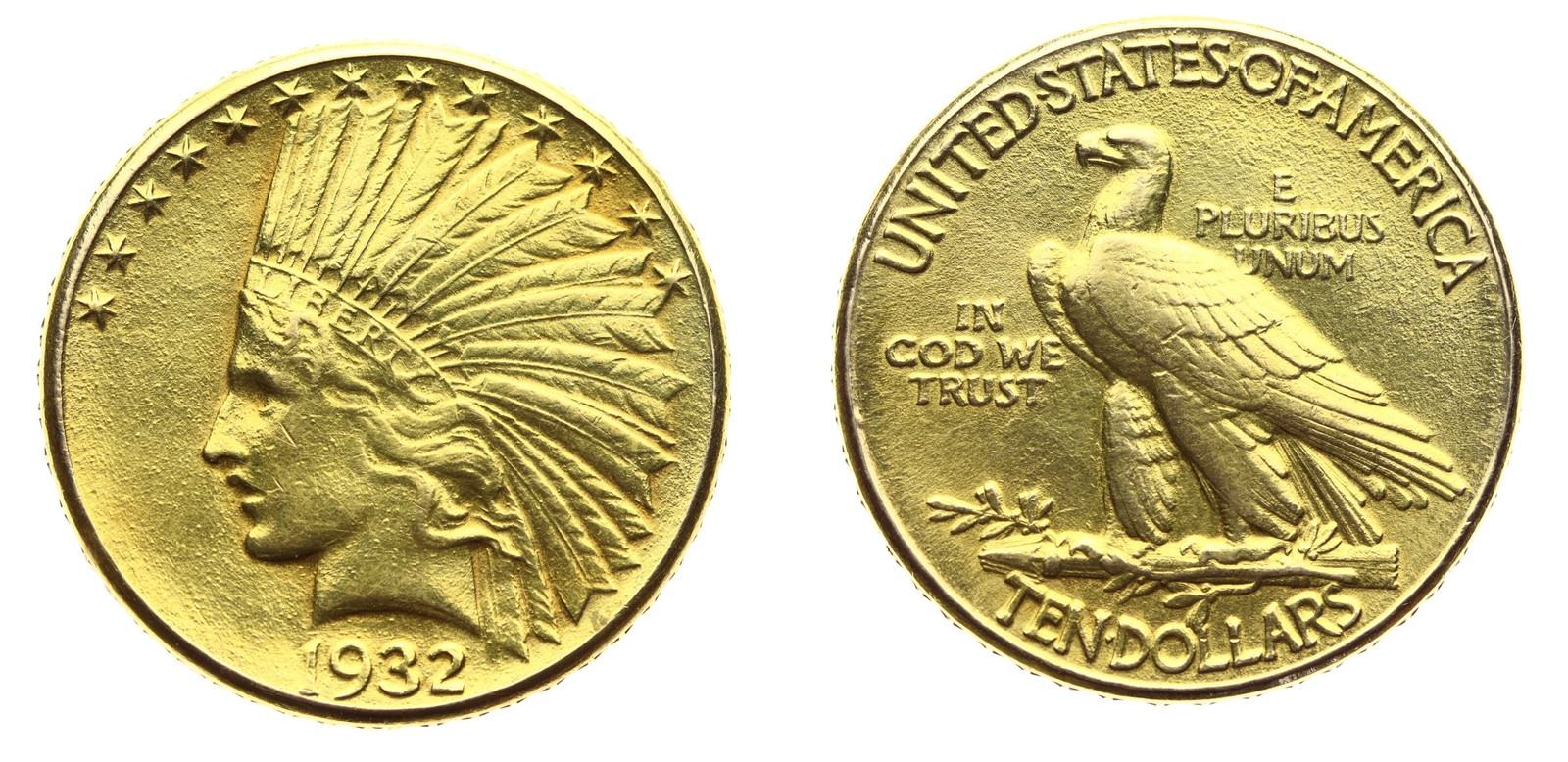 Zlatá mince American Indian Head 10 dollar 1932 P