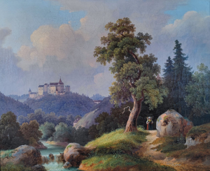 Josef Jonáš - Pohled na hrad Pernštejn