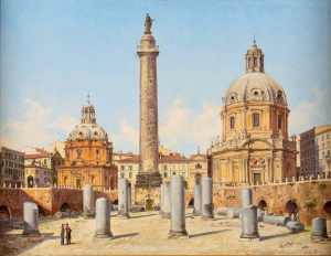 Antoinetta Brandeis - Pohled na Trajánův sloup v Římě