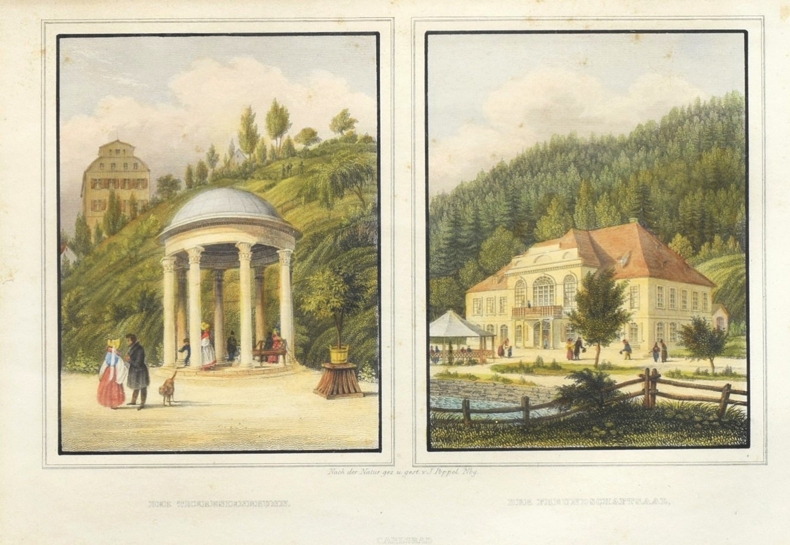 POPPEL Johann Fridrich (1807-1882): Theresiin pramen. Sál přátelství. Karlovy Vary.