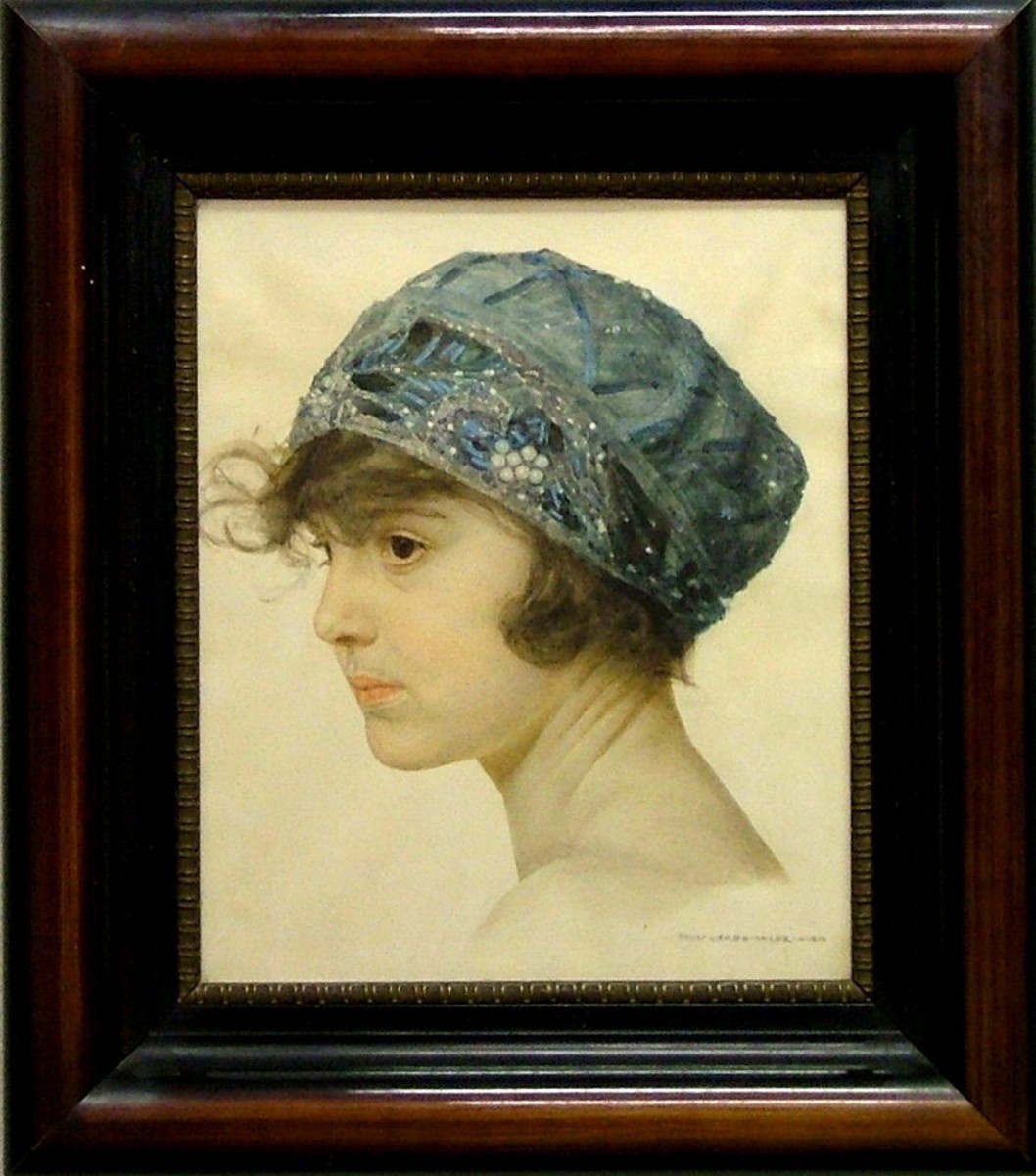 GRABWINKLER Paul (1880-1946): Portrét dívky s čepcem.