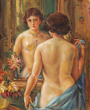 Mareček Bohumil - Akt před zrcadlem
