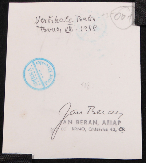 Beran Jan, Vertikale, (1948/pozdější)