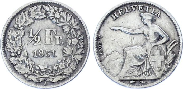 1/2 Franc 1851 A