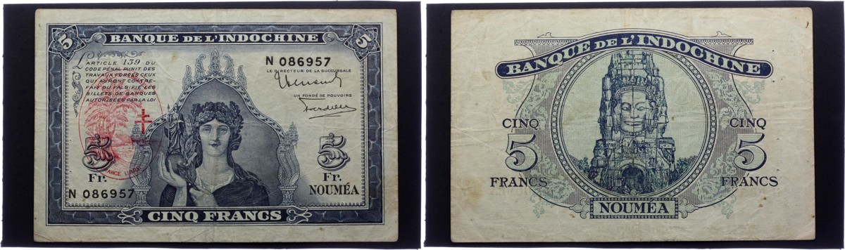 New Hebrides 5 Francs 1945