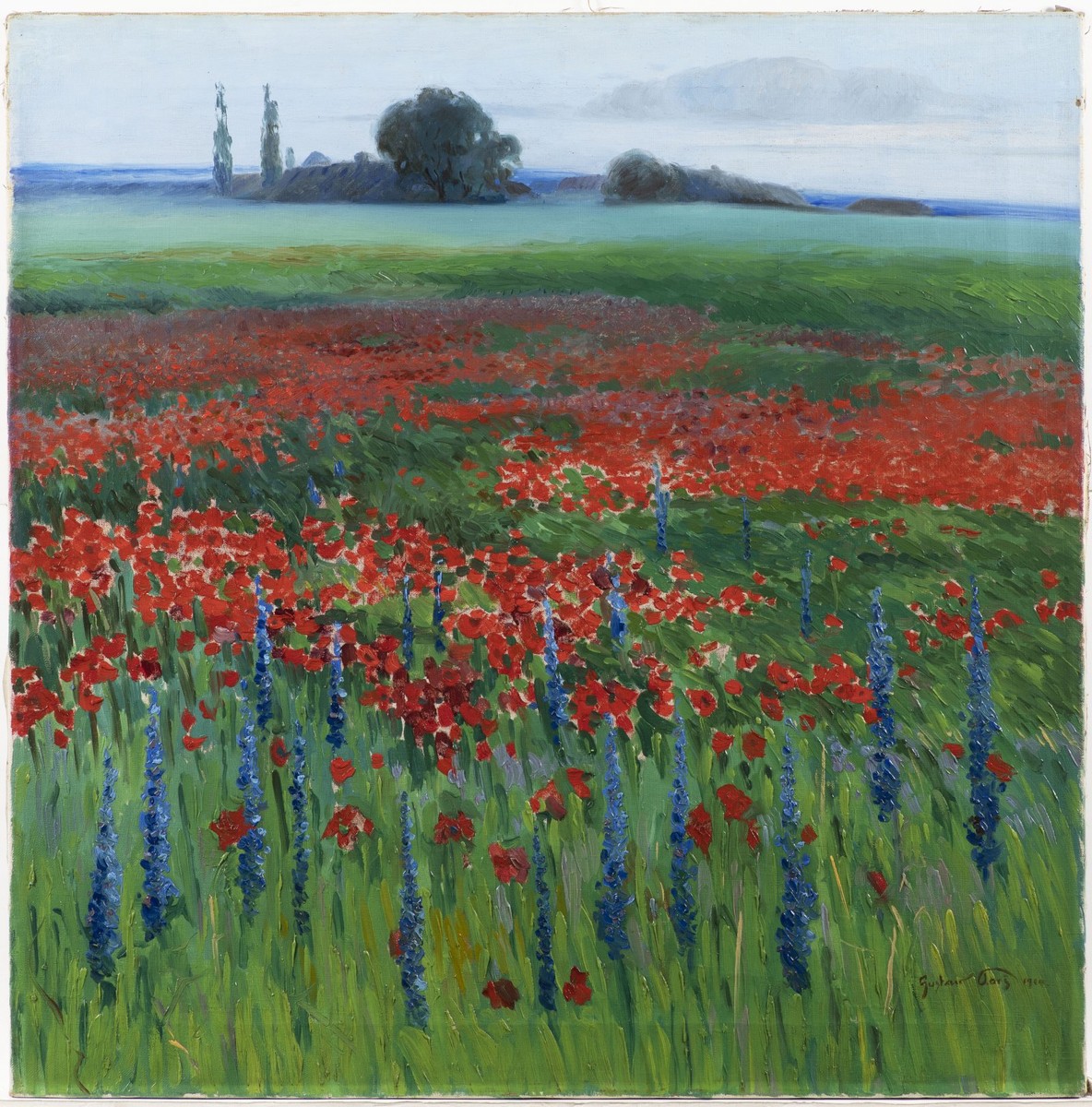 GUSTAV PORŠ 1888 - 1955 - VLČÍ MÁKY NA POLI