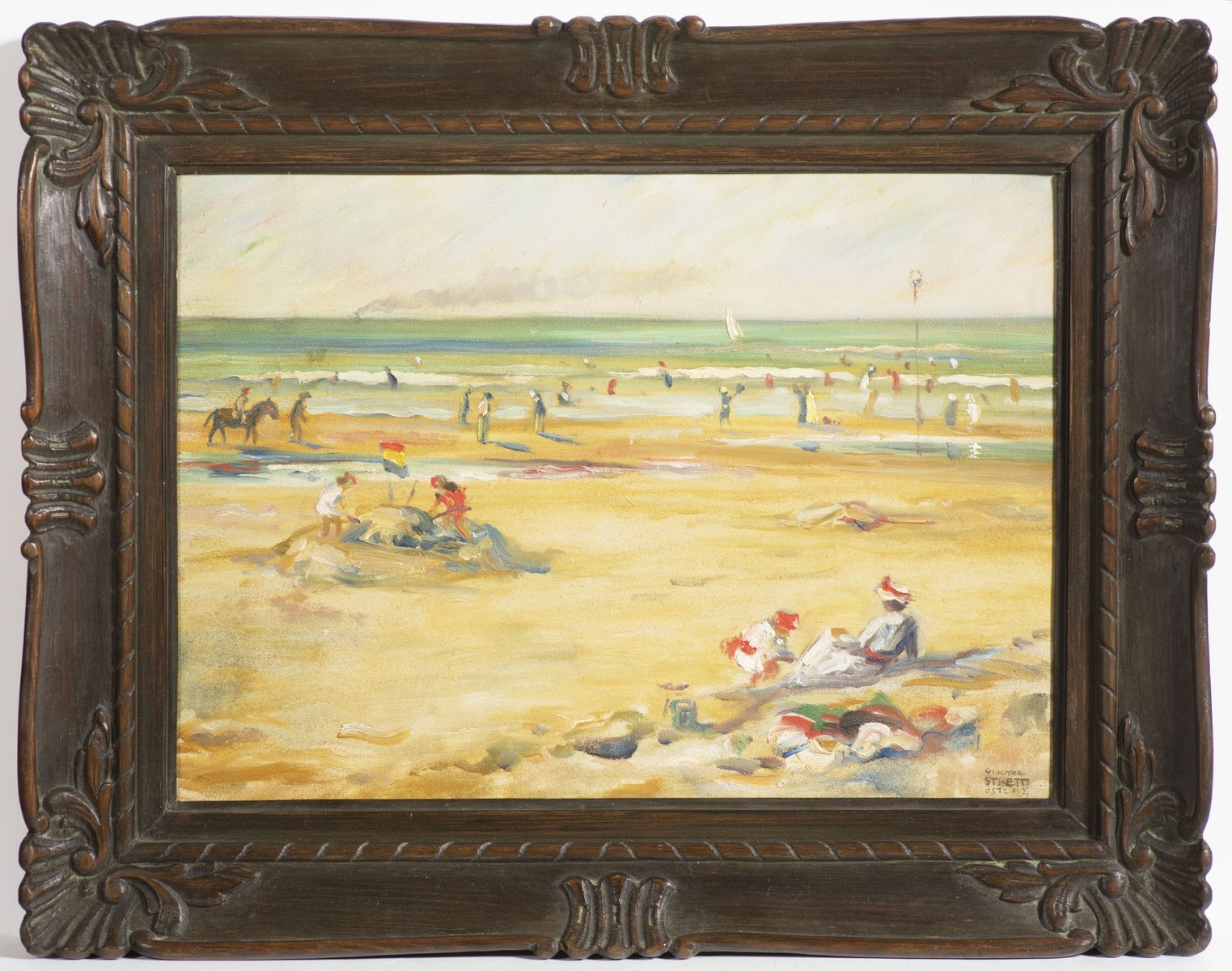 VIKTOR STRETTI 1878 - 1957 - PLÁŽ V OSTENDE