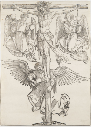 ALBRECHT DÜRER 1471 - 1528 - KRISTUS NA KŘÍŽI SE TŘEMI ANDĚLY