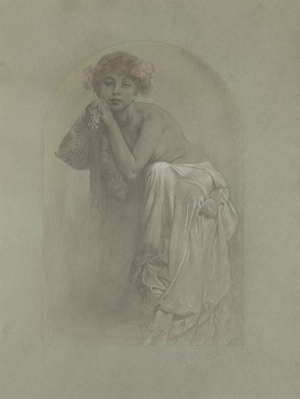 ALFONS MUCHA 1860 - 1939 - SEDÍCÍ PŮLAKT