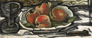 JAN BENDA 1897 - 1967 - ZÁTIŠÍ S POHÁREM A JABLKY