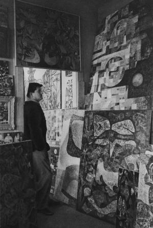 OTA JANEČEK 1919 - 1996 - CHLAPEC V ČERVENÉM BARETU A S VELKÝM OKOUNEM