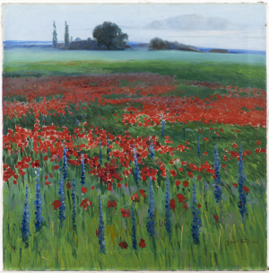 GUSTAV PORŠ 1888 - 1955 - VLČÍ MÁKY NA POLI