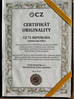Pistole CZ 75 REPUBLIKA, č. 1924