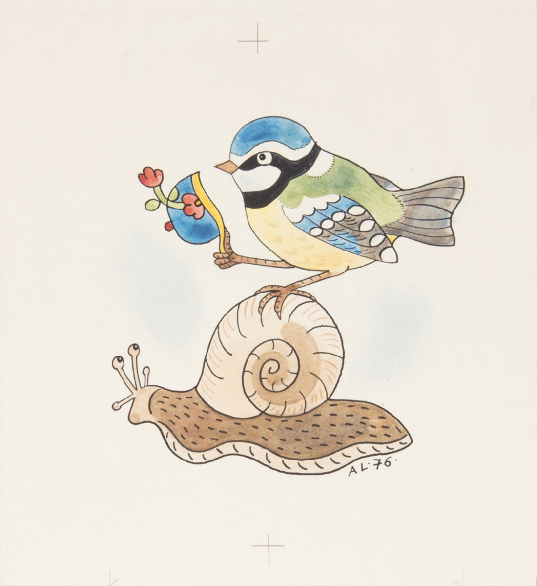 Ladová Alena 1925–1992 - Ptačí pohádka – návrh ilustrace