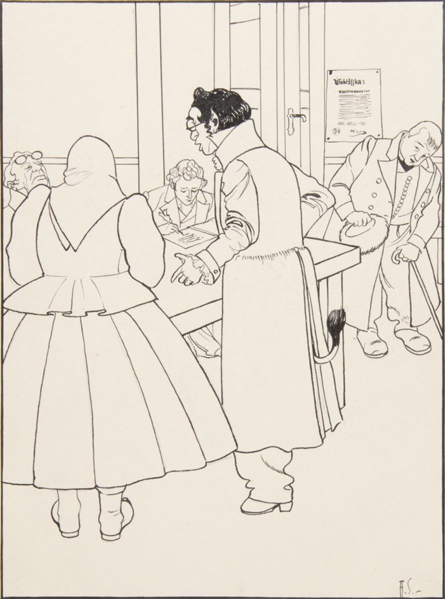 Scheiner Artuš 1863–1938 - Mladý pekelník – návrh ilustrace Pohádky mládí