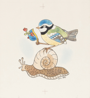 Ladová Alena 1925–1992 - Ptačí pohádka – návrh ilustrace