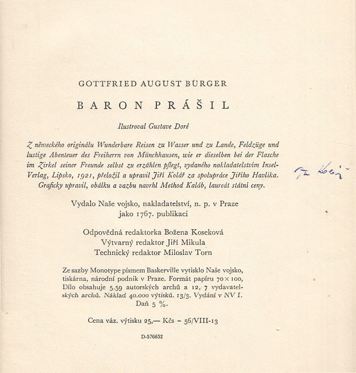 Jiří Kolář - G. A. Bürger: Baron Prášil
