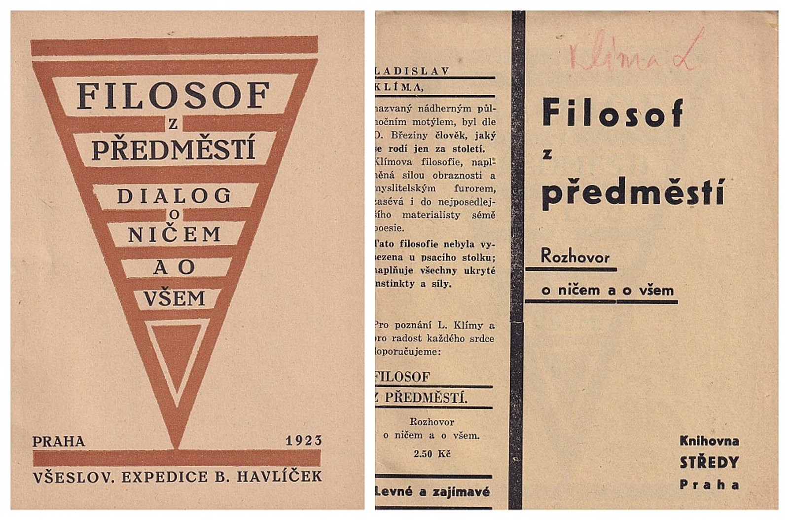 Ladislav Klíma - Filosof z předměstí: Dialog o ničem a o všem