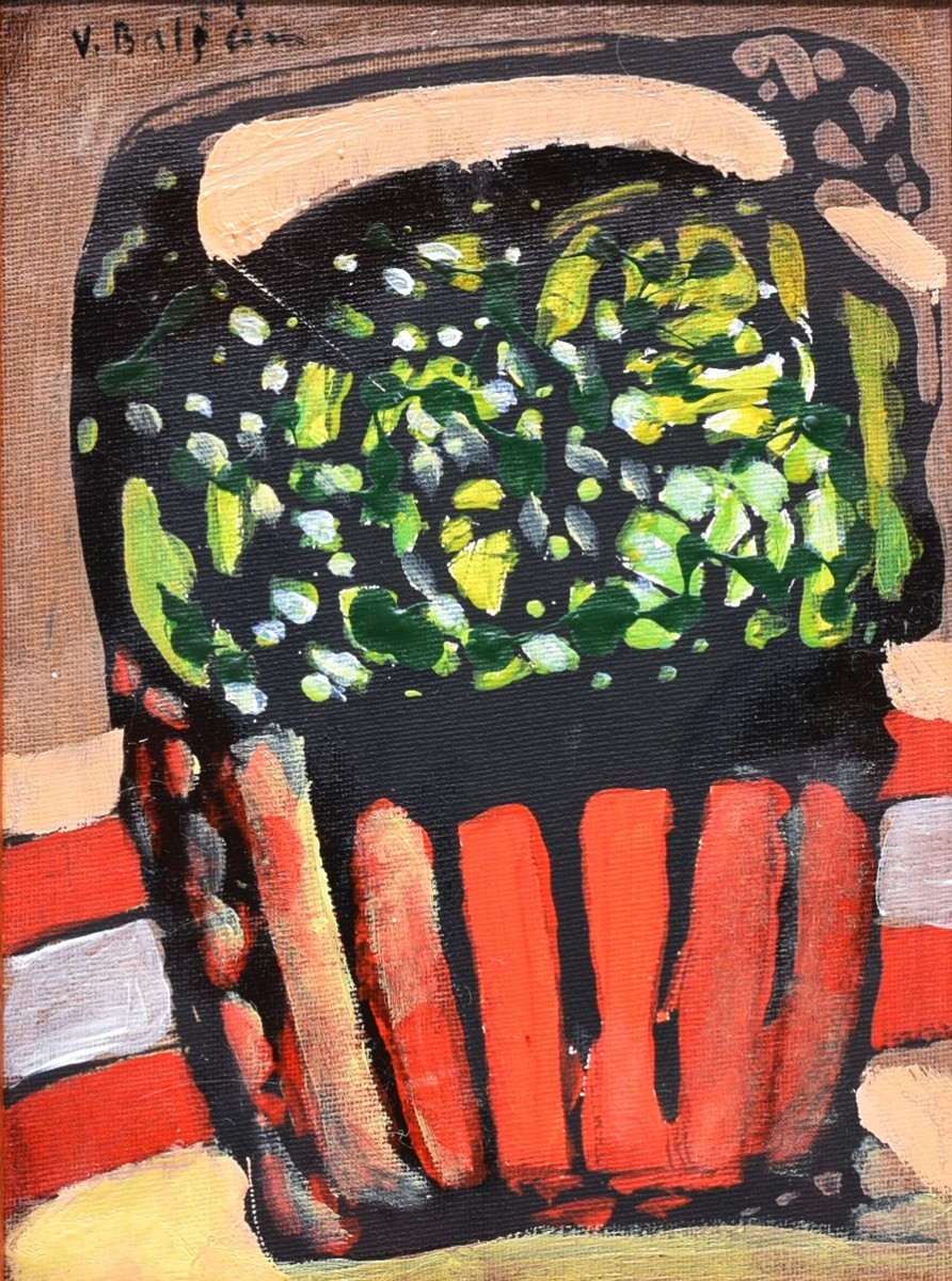 BALŠÁN Václav (*1949): Krajina s červenými políčky.