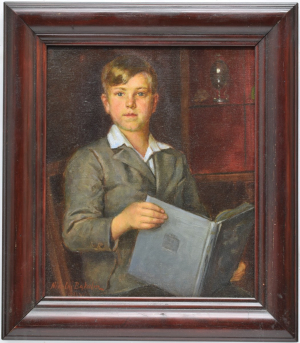 BAKULIN Nikolaj (1896-1962): Chlapec s knihou.