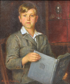 BAKULIN Nikolaj (1896-1962): Chlapec s knihou.
