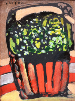 BALŠÁN Václav (*1949): Krajina s červenými políčky.