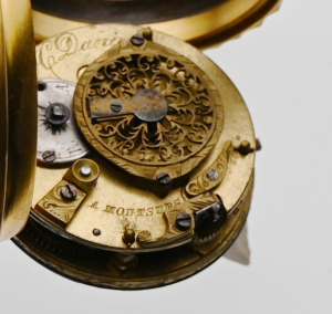 Smaltované kapesní špindlové hodinky "H. Daniel"